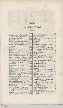 Inhalt des fünften Bandes