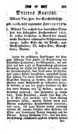 Drittes Kapitul. Albert Vte, gen. der Großmuethige