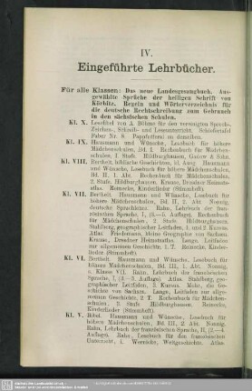 IV. Eingeführte Lehrbücher