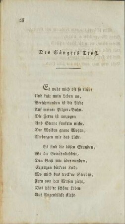 Des Sängers Trost.