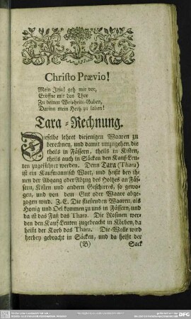 Tara-Rechnung
