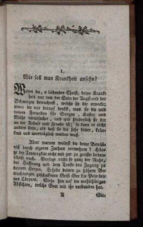1. Wie soll man Krankheit ansehn? - 8. Bey lange anhaltender Krankheit.