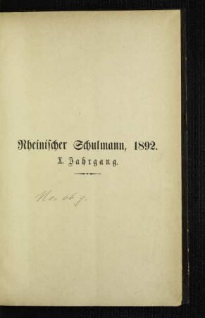 10: Rheinischer Schulmann - 10.1892