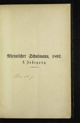 10: Rheinischer Schulmann - 10.1892