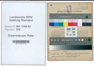Entnazifizierung Peter Scharrenbroich , geb. 03.04.1888 ()