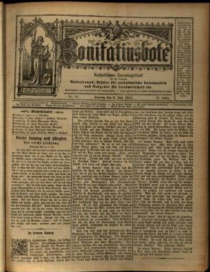 Erste Ausgabe vom Sonntag, den 08. Juni 1913.