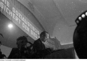Dresden, Bühlau, Kurhaus. Gründungsparteitag der SED. Vereinigung der sächsischen SPD und der sächsischen KPD zur SED, 7. April 1946