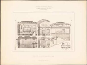 Künstlerhaus: Grundriss, Längsschnitt (aus: Samml. architekt. Entwürfe d. Studierenden der TH Berlin, 1881-1882, hrsg.v. Herrmann Ende)