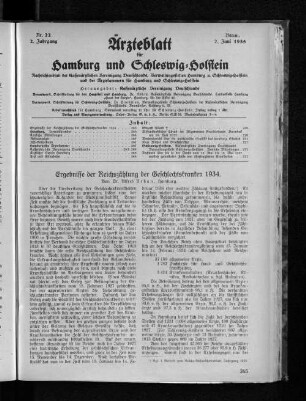 Ergebnisse der Reichszählung der Geschlechtskranken 1934