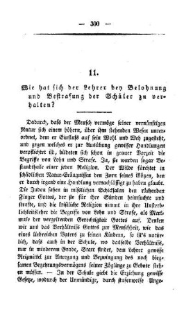 Wie hat sich der Lehrer bey Belohnung und Bestrafung der Schüler zu verhalten?
