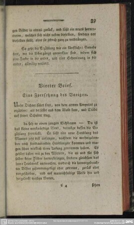 Vierter Brief. Eine Fortsetzung des Vorigen