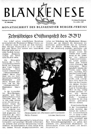 Zehnjähriges Stiftungsfest des BBV