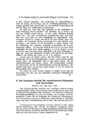 Das Leipziger Institut für experimentelle Pädagogik und Psychologie : Bericht über das Jahr 1919 ; [Mitteilungen]