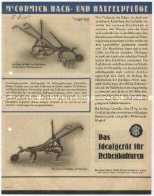 Hack- und Häufelpflüge