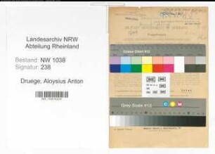 Entnazifizierung Aloysius Anton Druege , geb. 11.02.1903 (Schriftsetzer)