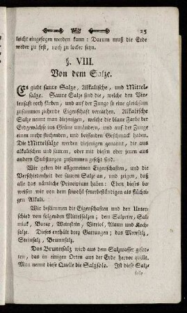 §. VIII. Von dem Salze.
