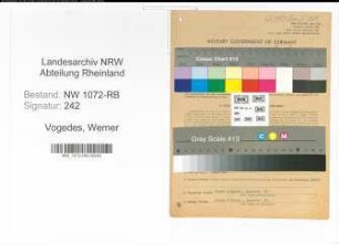 Entnazifizierung Werner Vogedes , geb. 14.09.1914 (Angestellter)