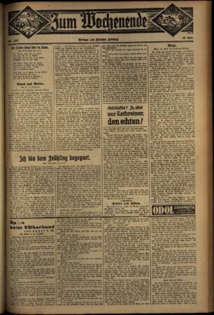 Dritte Ausgabe vom Sonntag, den 28. Mai 1933.