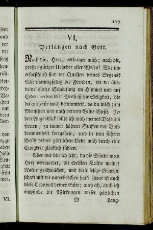VI. Verlangen nach Gott.