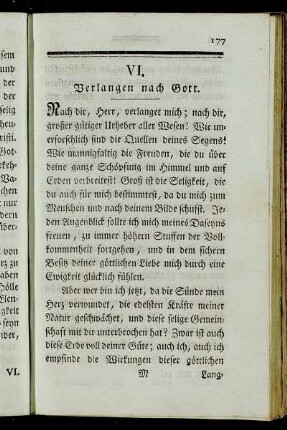 VI. Verlangen nach Gott.
