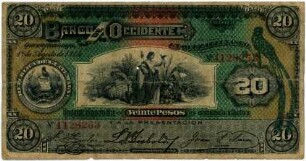 Geldschein, 20 Pesos, 1.8.1914