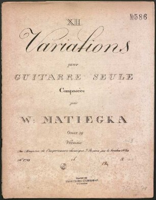XII variations pour guitarre seule : oeuvr. 29