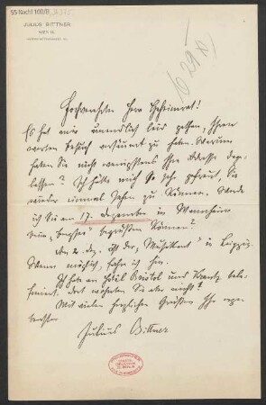 Brief an Ludwig Strecker  : 1911
