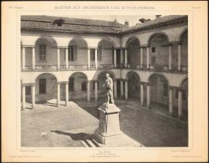 Universität Pavia: Ansicht von der Hofseite (aus: Blätter für Architektur und Kunsthandwerk, 15. Jg., 1902, Tafel 29)