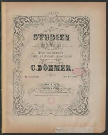 H. 1: Studien für die Violine