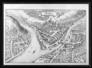 Reproduktion Merian-Stich: Wertheim mit Kreuzwertheim