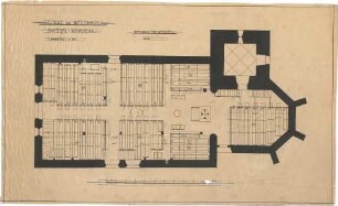 Dolmetsch, Heinrich; Grunbach; Ev. Pfarrkirche, Neubestuhlung - Grundriss EG