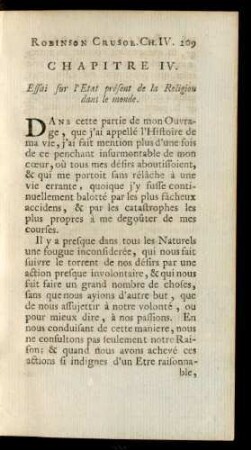 Essai sur l'Etat présent de la Religion dans le monde.