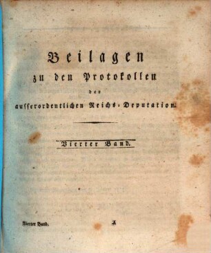 Beilagen zu dem Protokolle der außerordentlichen Reichsdeputation zu Regensburg, 4
