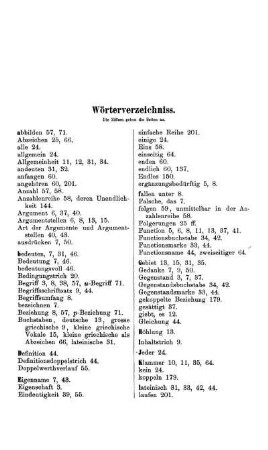 Wörterverzeichnis.