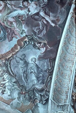 Glorie des heiligen Paulinus und Nebenbilder mit Szenen seiner Vita