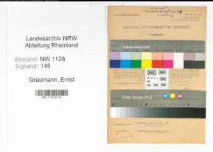 Entnazifizierung Ernst Graumann , geb. 14.09.1889 (Polizist)