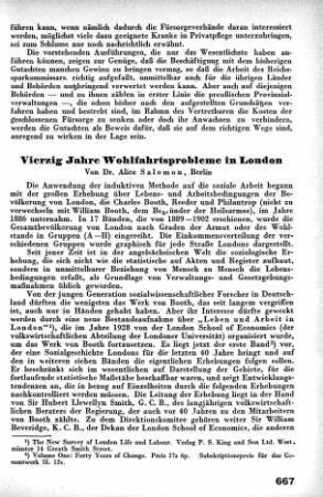 Vierzig Jahre Wohlfahrtsprobleme in London