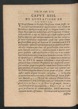 Caput XIII. De Adoratione Ad Orientem.