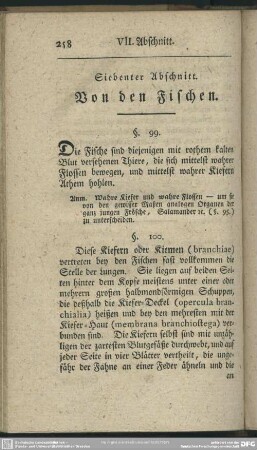Siebenter Abschnitt. Von den Fischen