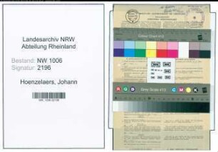 Entnazifizierung Johann Hoenzelaers , geb. 06.04.1887 (Postschaffner)