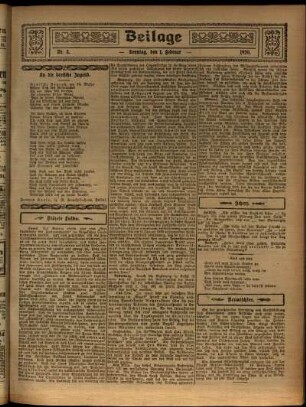 Zweite Ausgabe vom Sonntag, den 01. Februar 1920.
