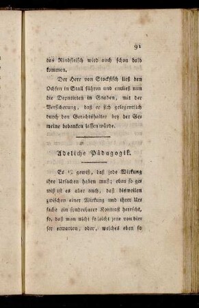Adeliche Pädagogik.