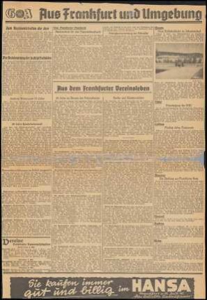 Zeitungssausschnitt; Frankfurter General-Anzeiger