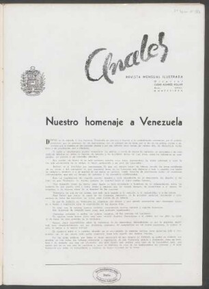 Nuestro homenaje a Venezuela