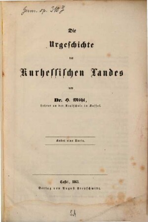 Die Urgeschichte des kurhessischen Landes