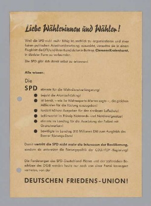 "Liebe Wählerinnen und Wähler!"