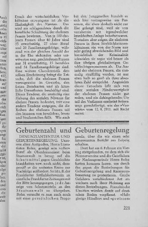 Geburtenzahl und Geburtenregelung