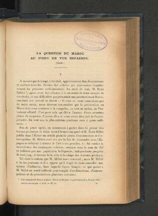 La question du Maroc au point de vue espagnol