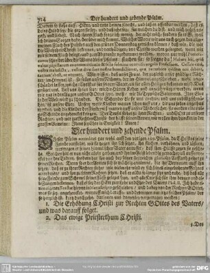 Der hundert und zehende Psalm