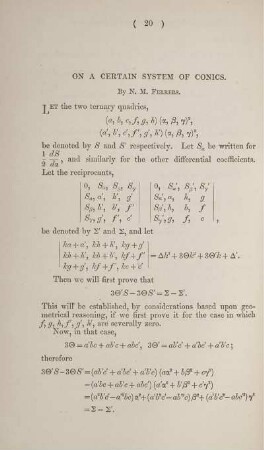 On a certain system of conics.